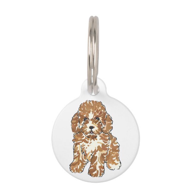 Poodle Puppy Pet ID Tag (Front)