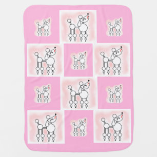 Poodle Quilt Pattern, Poodle Pink Baby Blanket