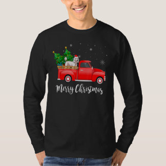 Poodle Red Truck Christmas Tree Xmas Dog T-Shirt