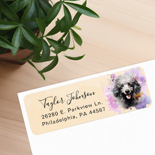 Poodle Return Address Label