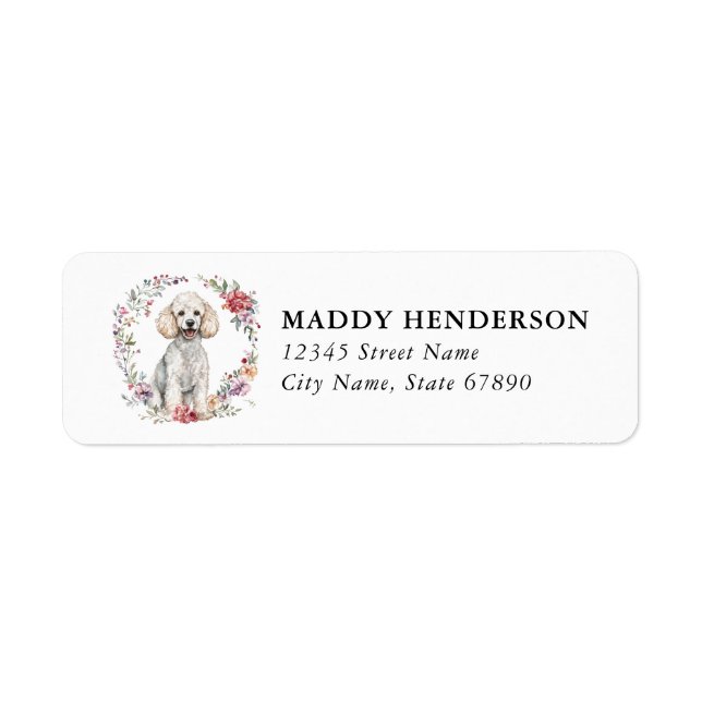 Poodle Return Address Labels  (Front)