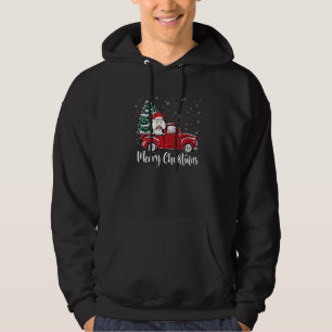 Poodle Riding Red Truck Christmas Tree Xmas Dog Hoodie