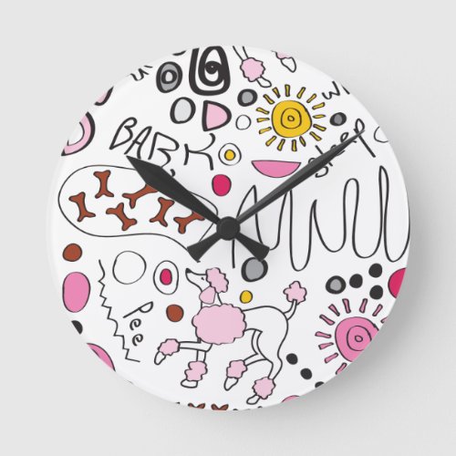 POODLE ROUND CLOCK