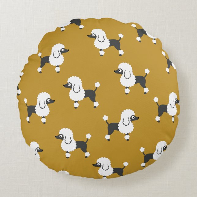 Poodle Round Pillow (Front)