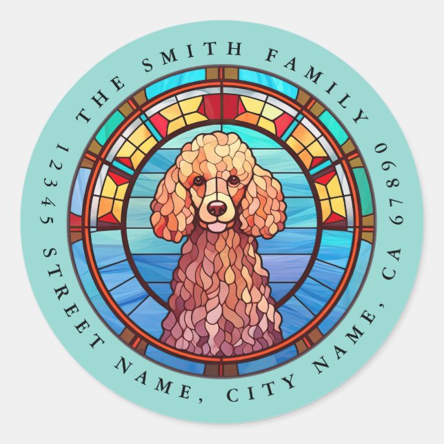 Poodle Round Stickers (Front)