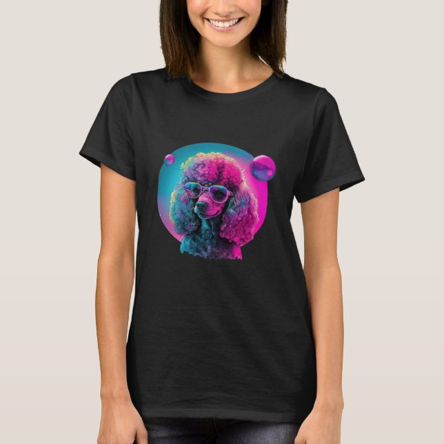 Poodle s Synthwave Dreamscape T-Shirt (Front)