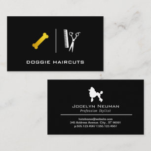 Poodle Salon Scissors Doggie Bone Business Card