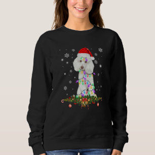 Poodle Santa Christmas Tree Lights Xmas Sweatshirt