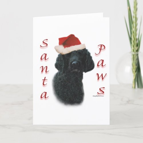 Poodle Santa Paws Holiday Card