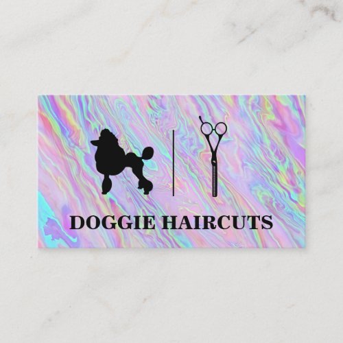 Poodle  Scissors Logo Business Card