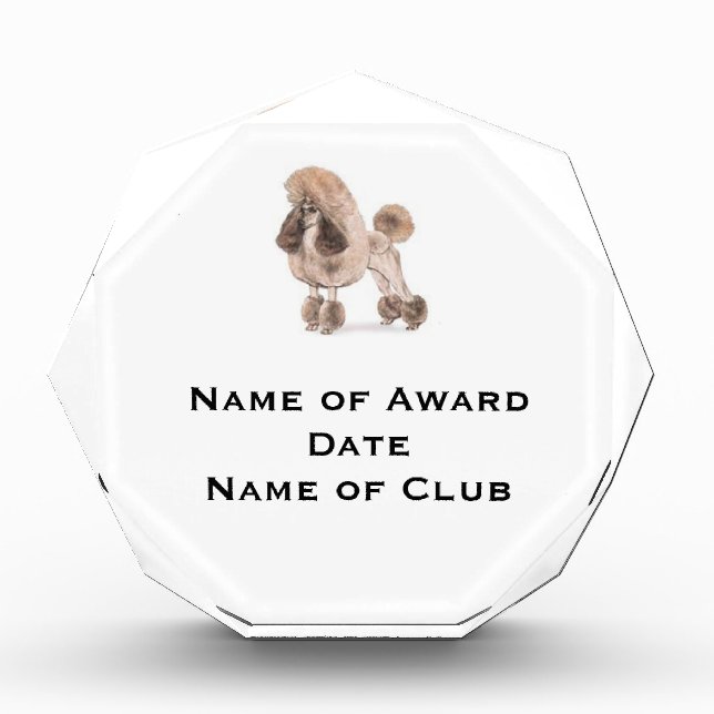 Poodle -- Show Coat Acrylic Award (Front)
