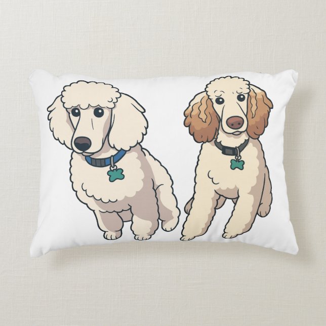 Poodle Siblings Accent Pillow (Front)