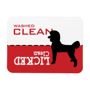 Poodle Silhouette Dog Dishwasher Sign Magnet