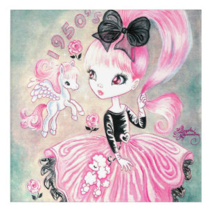 Poodle Skirt 1950s Girl Acrylic Print