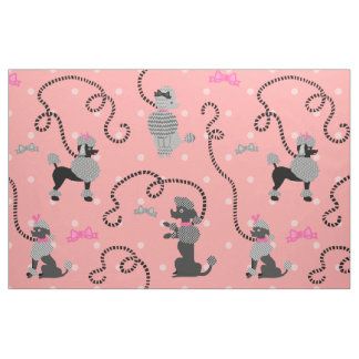 Poodle Skirt Retro Pink and Black 50s Pattern Fabric