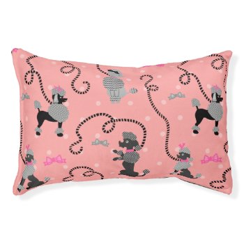 Poodle Skirt Retro Pink And Black 50s Pattern Pet Bed by FancyCelebration at Zazzle