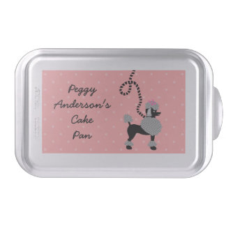 Poodle Skirt Retro Pink and Black 50s Personalized Cake Pan