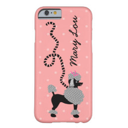 Poodle Skirt Retro Pink and Black 50s Personalized Barely There iPhone 6 Case