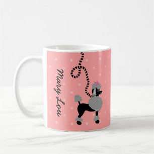Poodle Skirt Retro Pink and Black 50s Personalized Coffee Mug