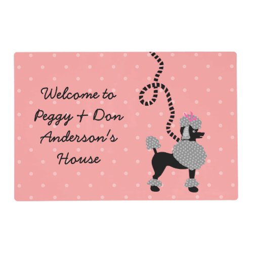 Poodle Skirt Retro Pink and Black 50s Personalized Placemat