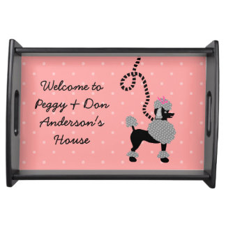 Poodle Skirt Retro Pink and Black 50s Personalized Serving Tray