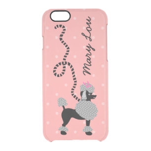 Poodle Skirt Retro Pink and Black 50s Personalized Clear iPhone 6/6S Case
