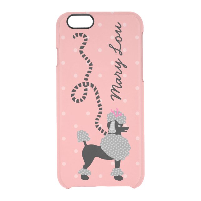 Poodle Skirt Retro Pink and Black 50s Personalized Uncommon iPhone Case (Back)