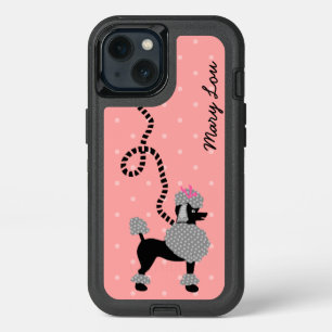 Poodle Skirt Retro Pink Black 50s Dog Cute   Name iPhone 13 Case