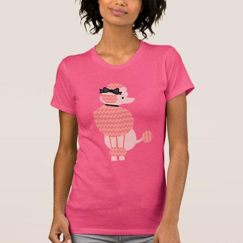 Poodle Skirt Retro Pink Sitting 50s Dog T_Shirt