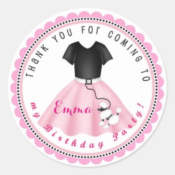 Poodle Skirt Sock Hop Stickers by ThreeFoursDesign at Zazzle