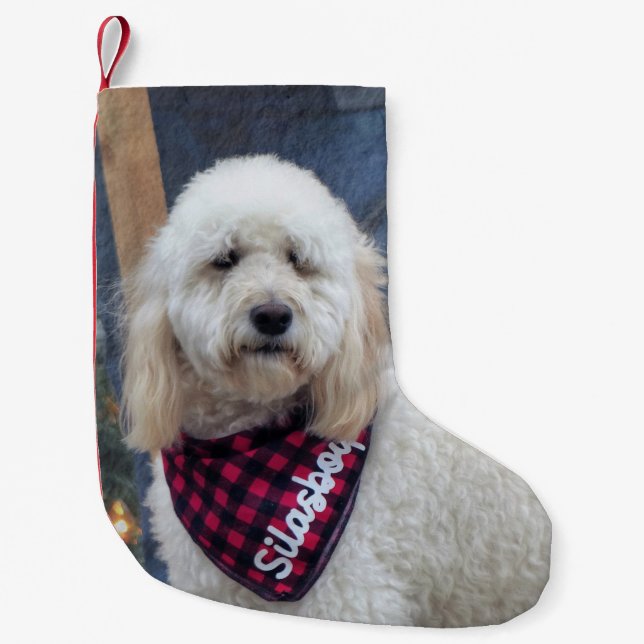 Poodle Small Christmas Stocking (Front)