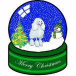 poodle snow globe cutout<br><div class="desc">cute holiday ornament</div>
