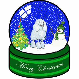 poodle snow globe cutout
