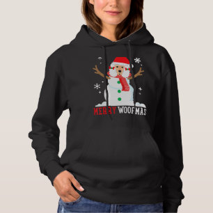 Poodle Snowman Funny Cute Dog Mom Dad Christmas Hoodie