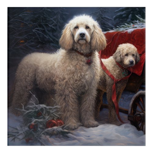 Poodle Snowy Sleigh Christmas Decor