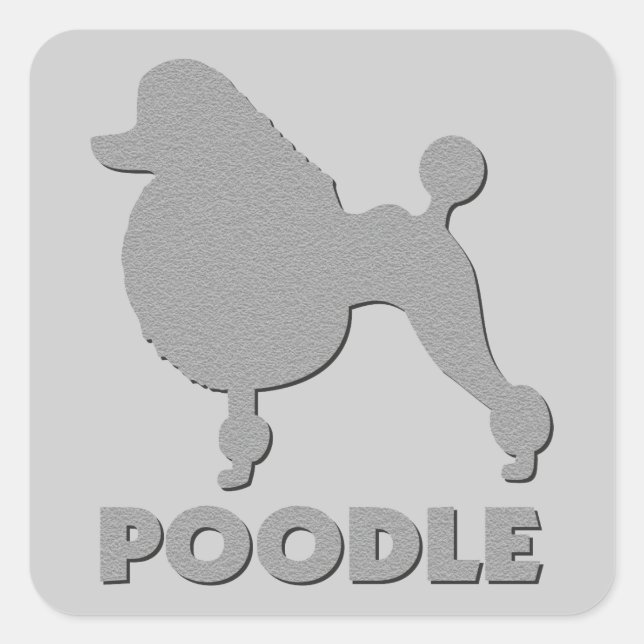 Poodle Square Sticker (Front)