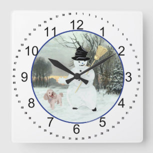 Poodle Square Wall Clock