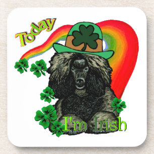 Poodle St Patricks Day Drink Coaster