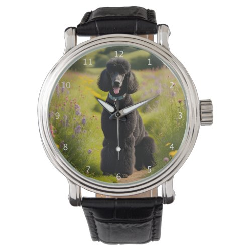 Poodle standard dog black beautiful photo e_watch watch