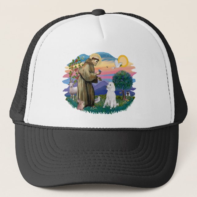 Poodle (Standard White) Trucker Hat (Front)