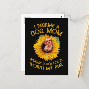 Poodle Sunflower Because Dog's Life Worth My Time  Postcard