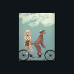 Poodle Tandem Canvas Print<br><div class="desc">Poodle Tandem by Fabfunky. Features poodles riding a bicycle in a whimsical,  steampunk style. | 192042D</div>