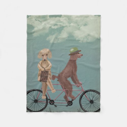 Poodle Tandem Fleece Blanket