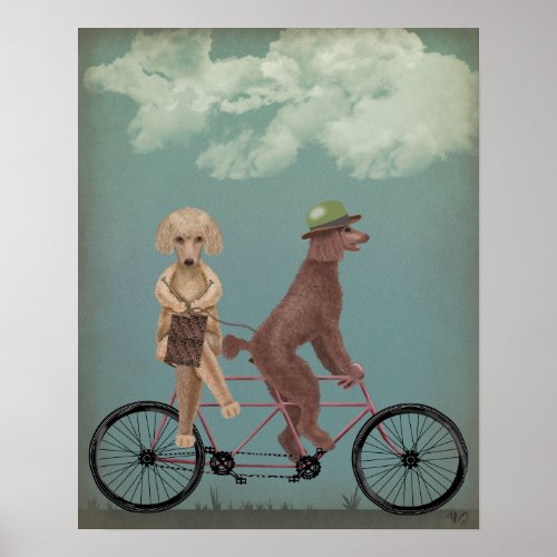 Poodle Tandem Poster