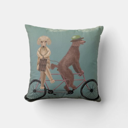 Poodle Tandem Throw Pillow