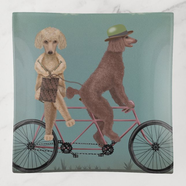 Poodle Tandem Trinket Tray (Front)