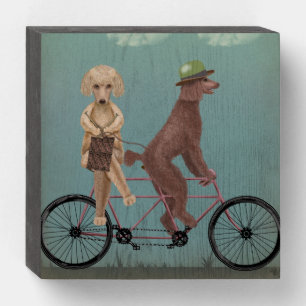 Poodle Tandem Wooden Box Sign