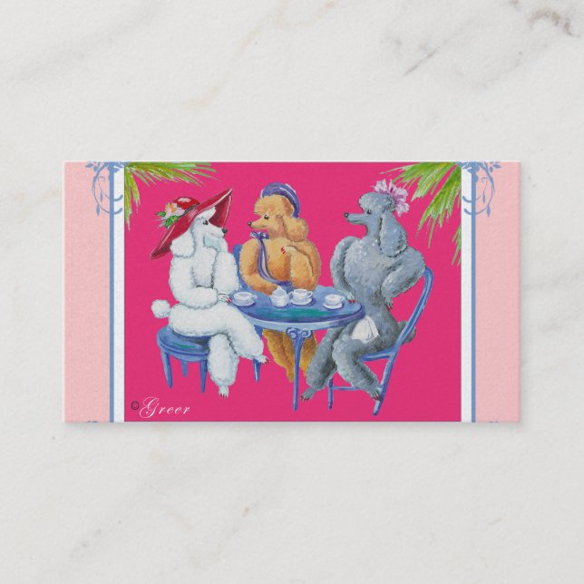 Poodle Tea Party Business Card (Front)