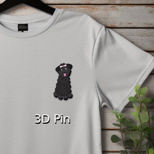 Poodle Teacup Black Cutout Pin