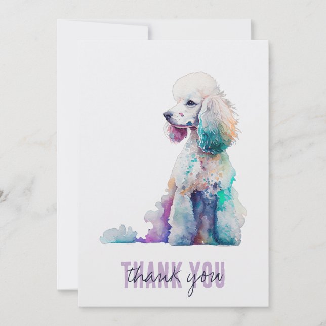 Poodle Thank You Card (Front)